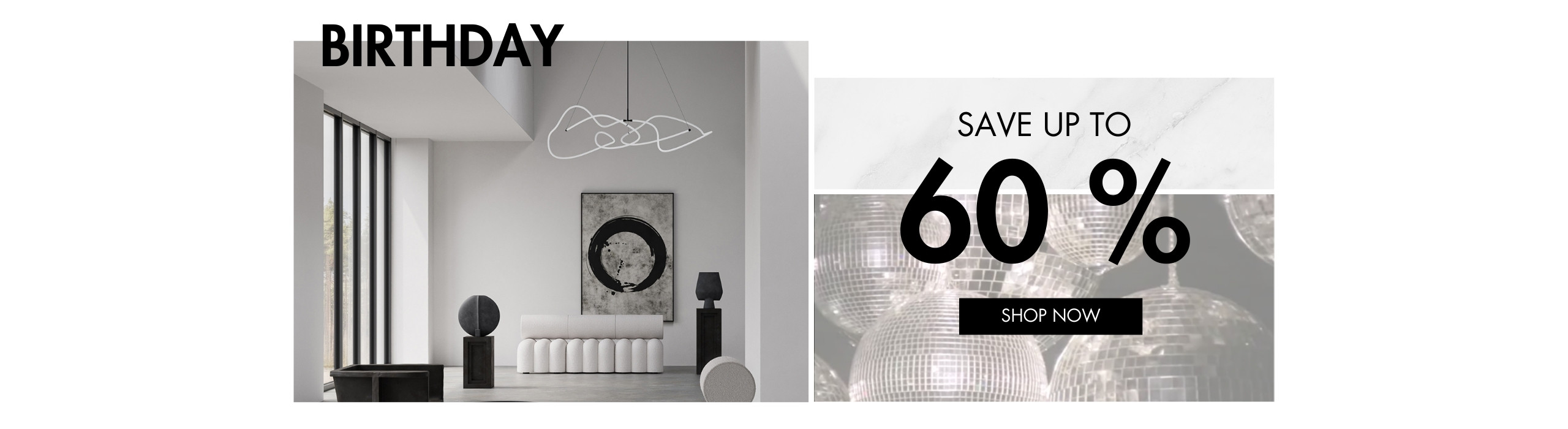 Birthday banner with 60% sign